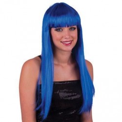 Parrucca lunga liscia Blu cobalto