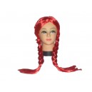 Parrucca Rossa con trecce laterali