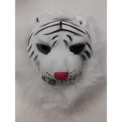 Maschera Tigre Bianca con Pelliccia Sintetica